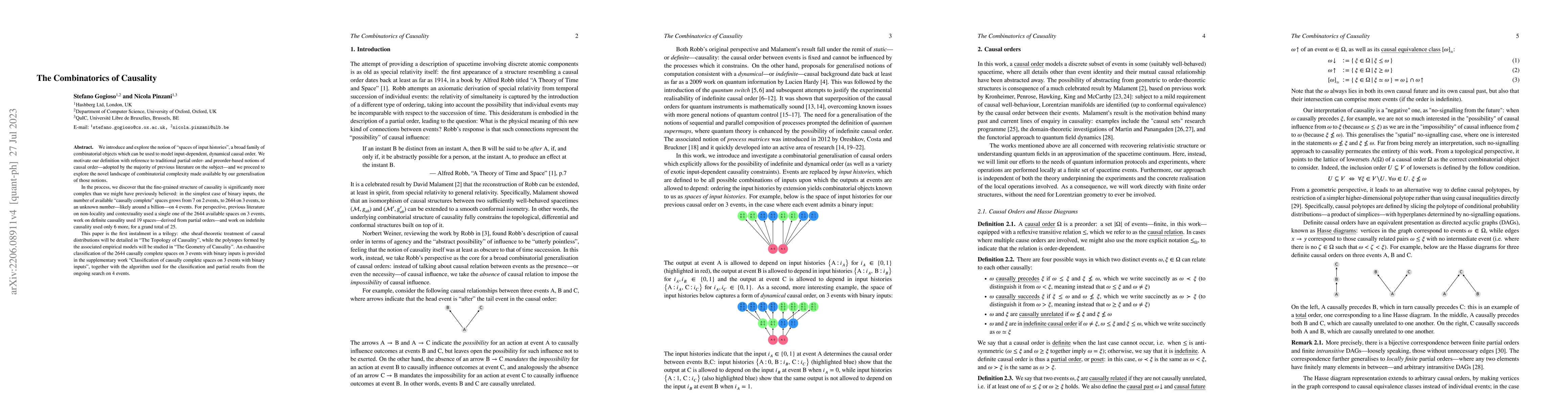 Thumbnail for The Combinatorics of Causality