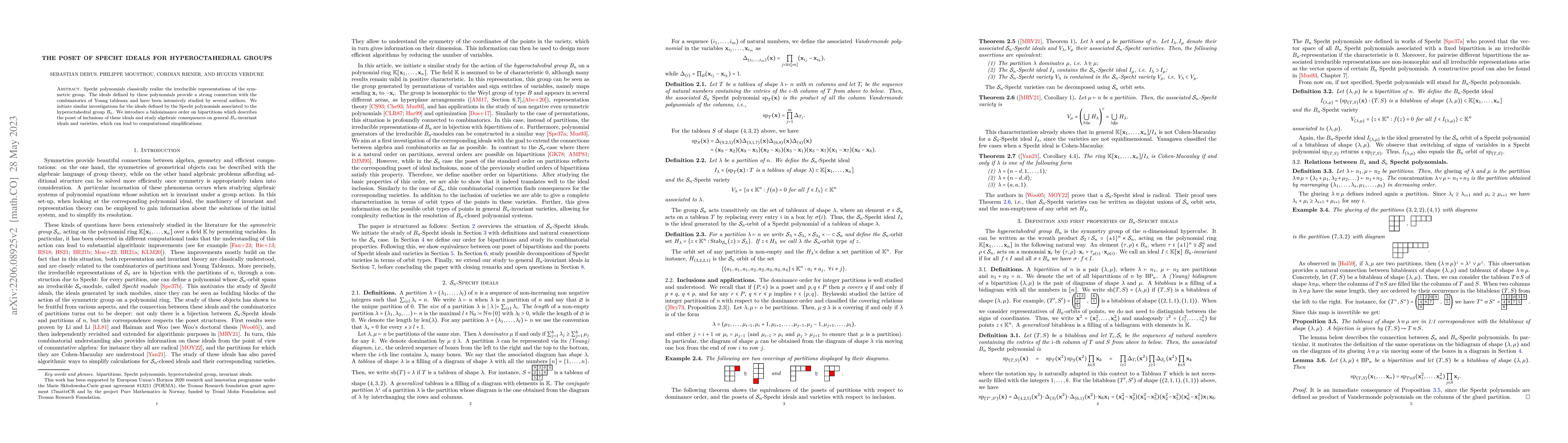 Thumbnail for The poset of Specht ideals for hyperoctahedral groups