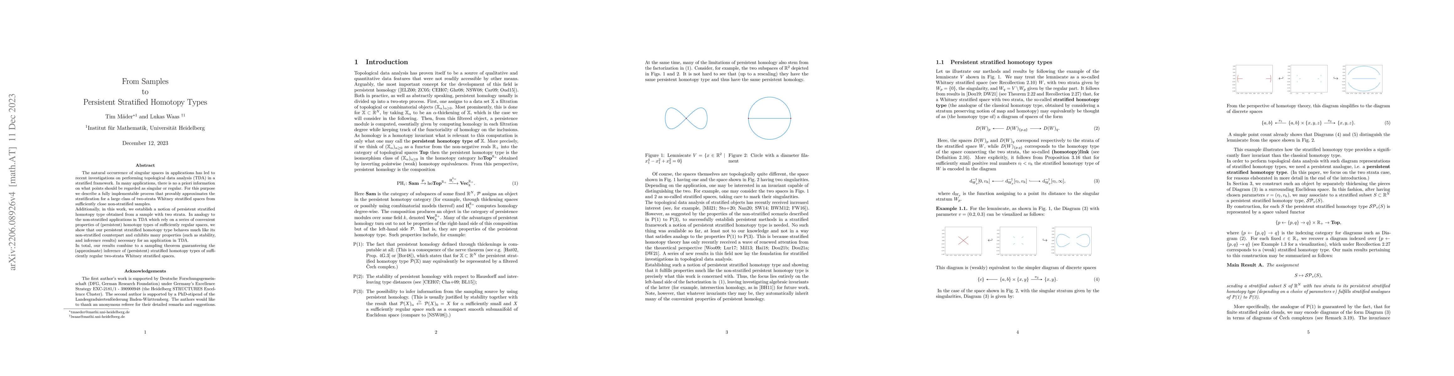 Thumbnail for From Samples to Persistent Stratified Homotopy Types