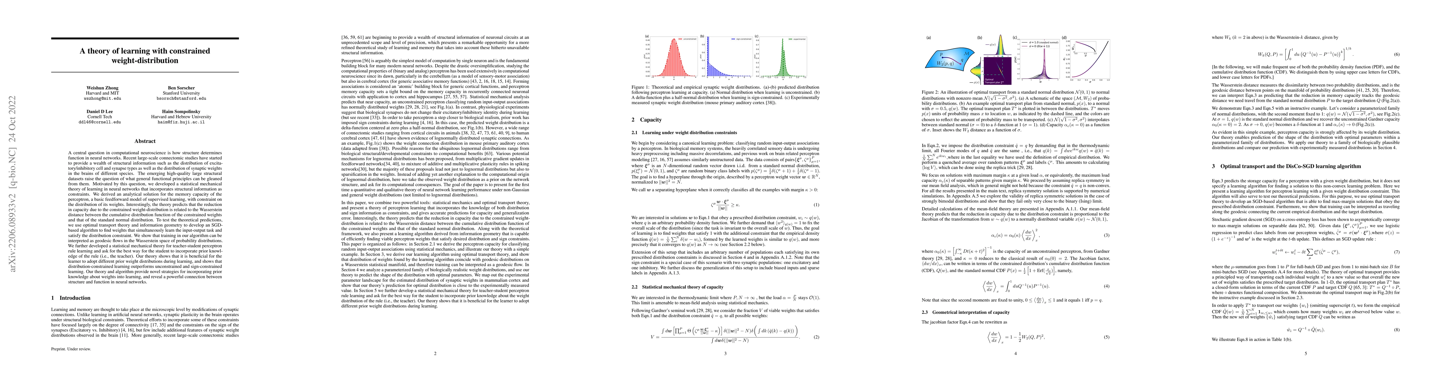 Thumbnail for A theory of learning with constrained weight-distribution