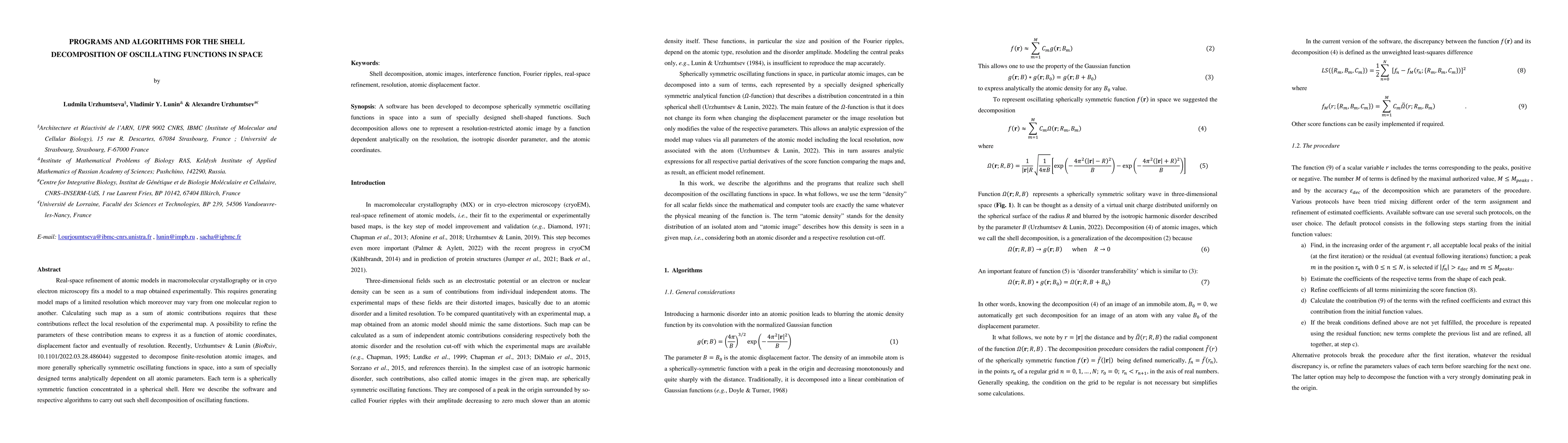 Thumbnail for Programs and algorithms for the shell decomposition of oscillating
  functions in space