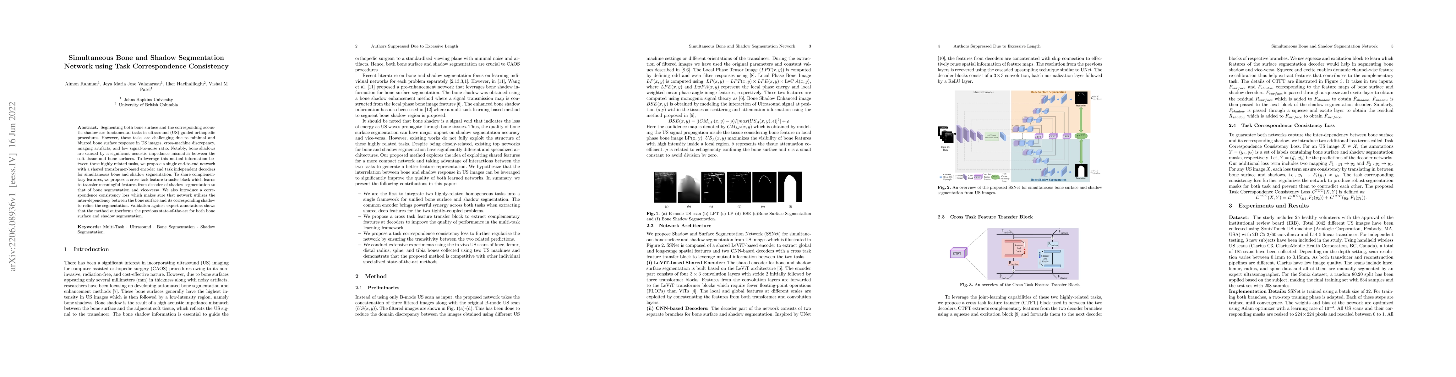 Thumbnail for Simultaneous Bone and Shadow Segmentation Network using Task
  Correspondence Consistency