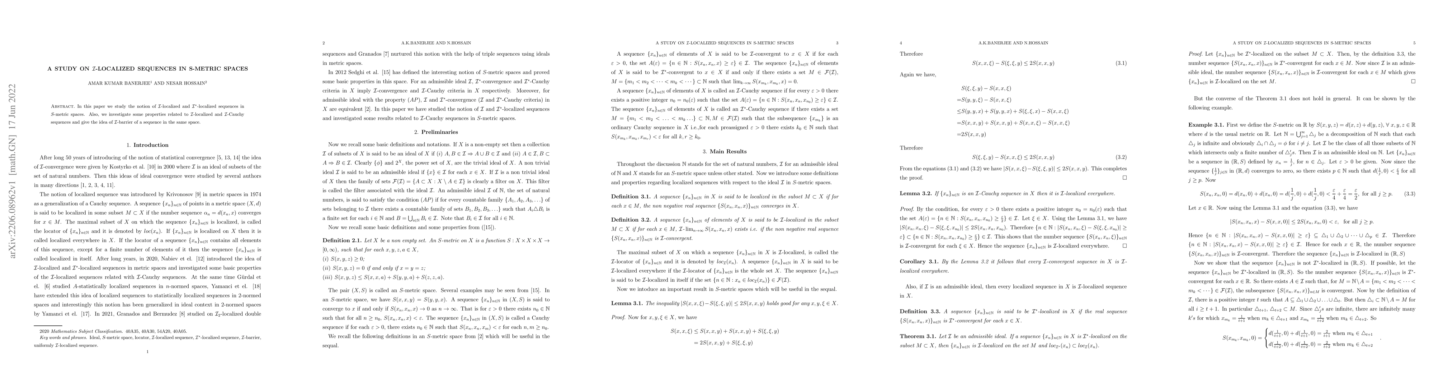 Thumbnail for A study on $\mathcal I$-localized sequences in S-metric spaces