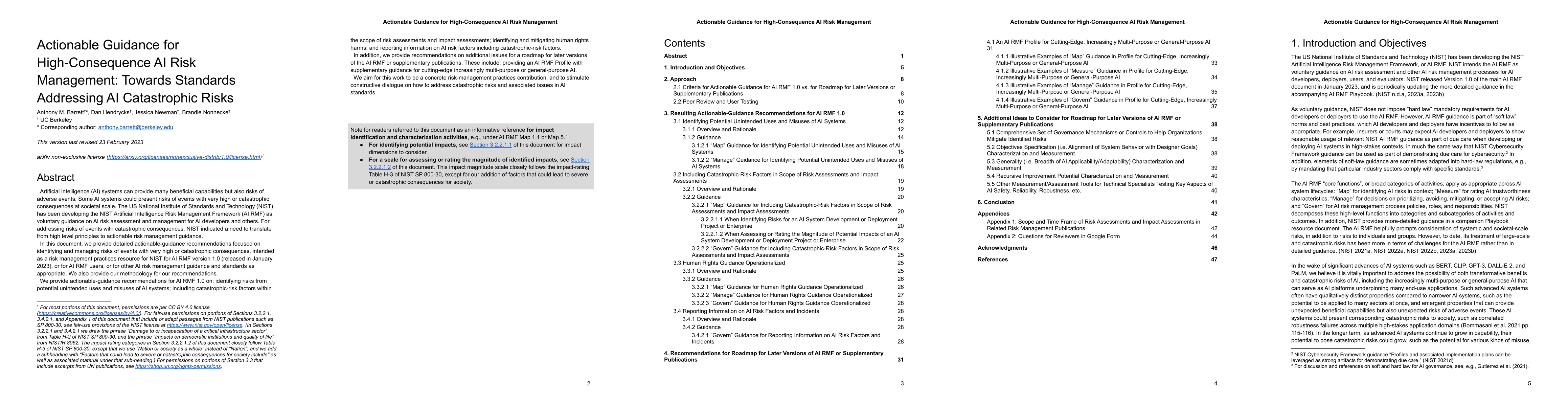 Thumbnail for Actionable Guidance for High-Consequence AI Risk Management: Towards
  Standards Addressing AI Catastrophic Risks
