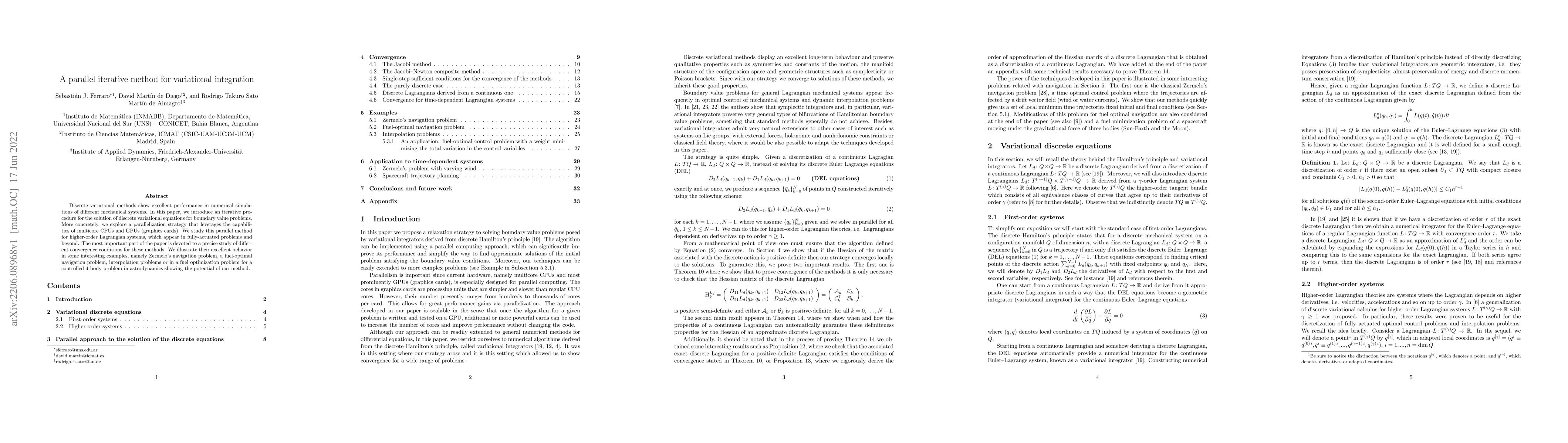 Thumbnail for A parallel iterative method for variational integration