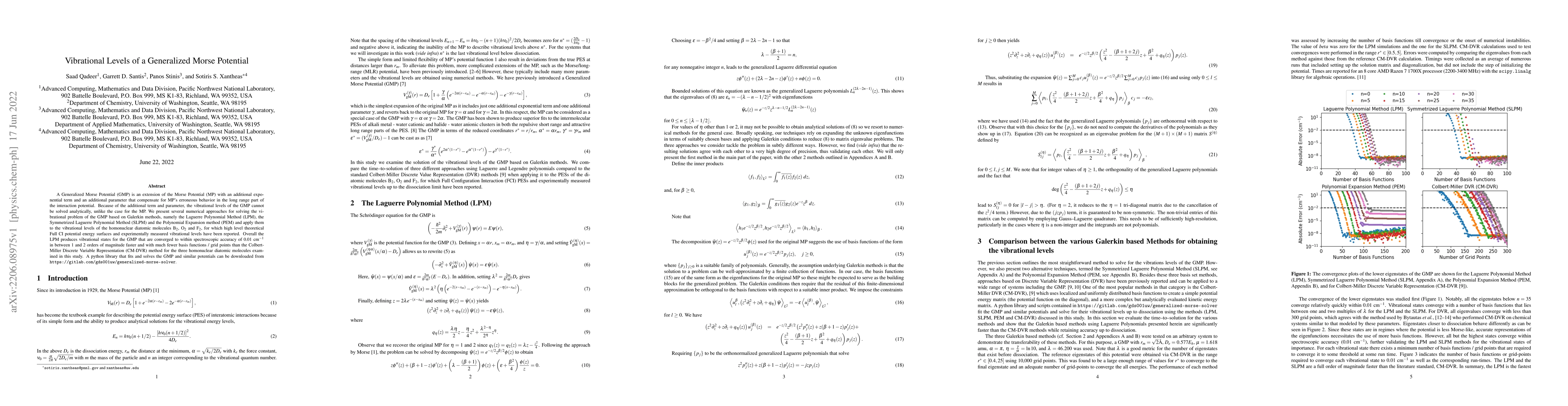 Thumbnail for Vibrational Levels of a Generalized Morse Potential