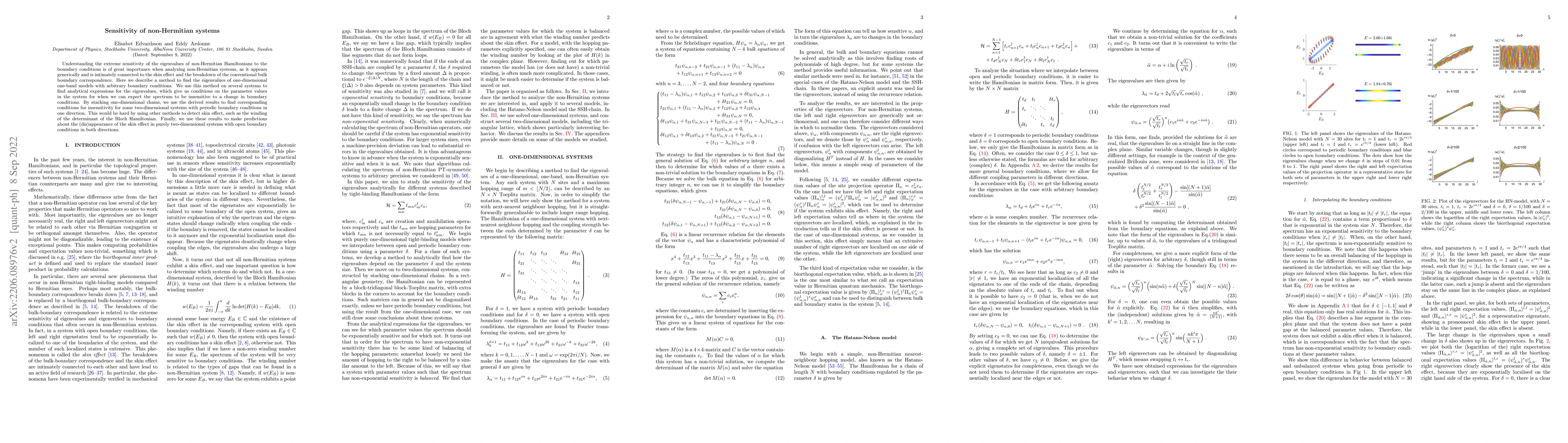 Thumbnail for Sensitivity of non-Hermitian systems