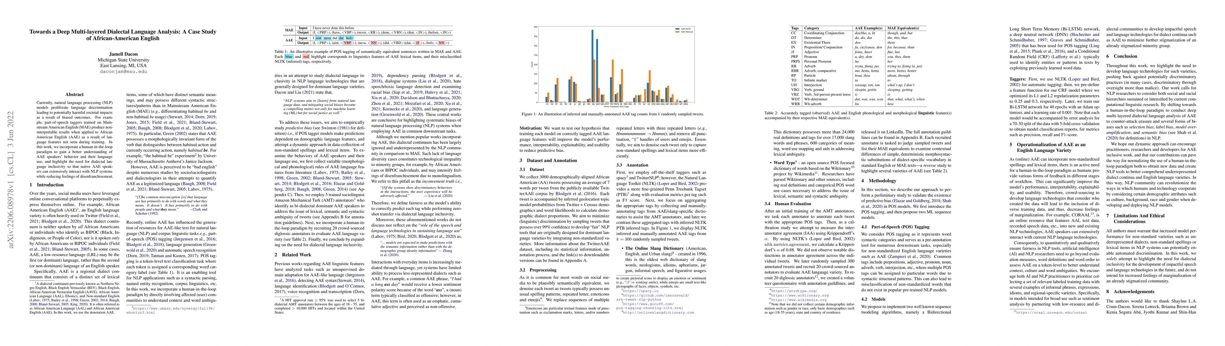 Thumbnail for Towards a Deep Multi-layered Dialectal Language Analysis: A Case Study
  of African-American English