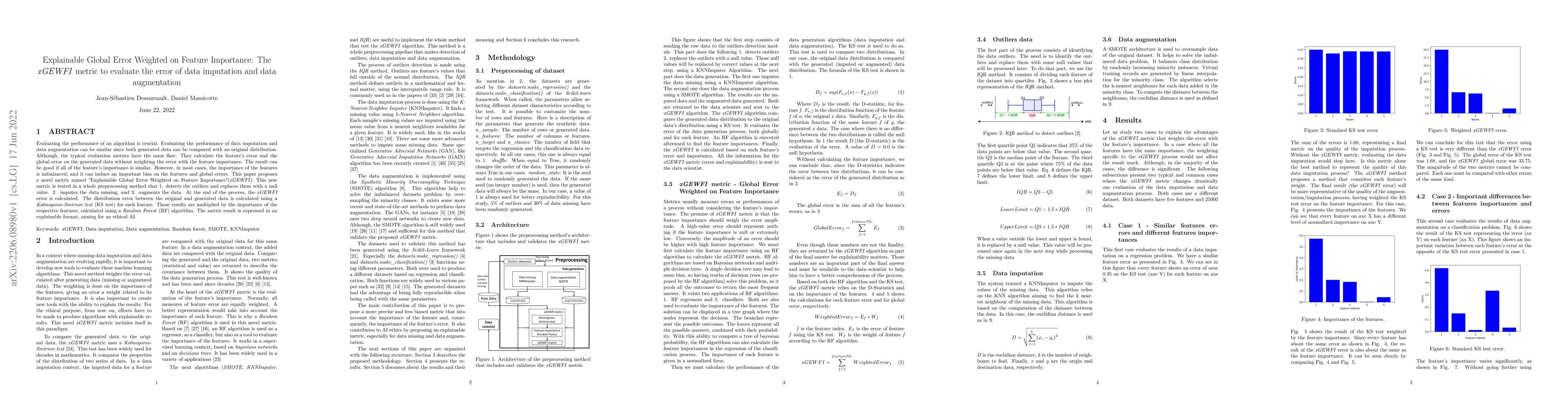 Thumbnail for Explainable Global Error Weighted on Feature Importance: The xGEWFI
  metric to evaluate the error of data imputation and data augmentation