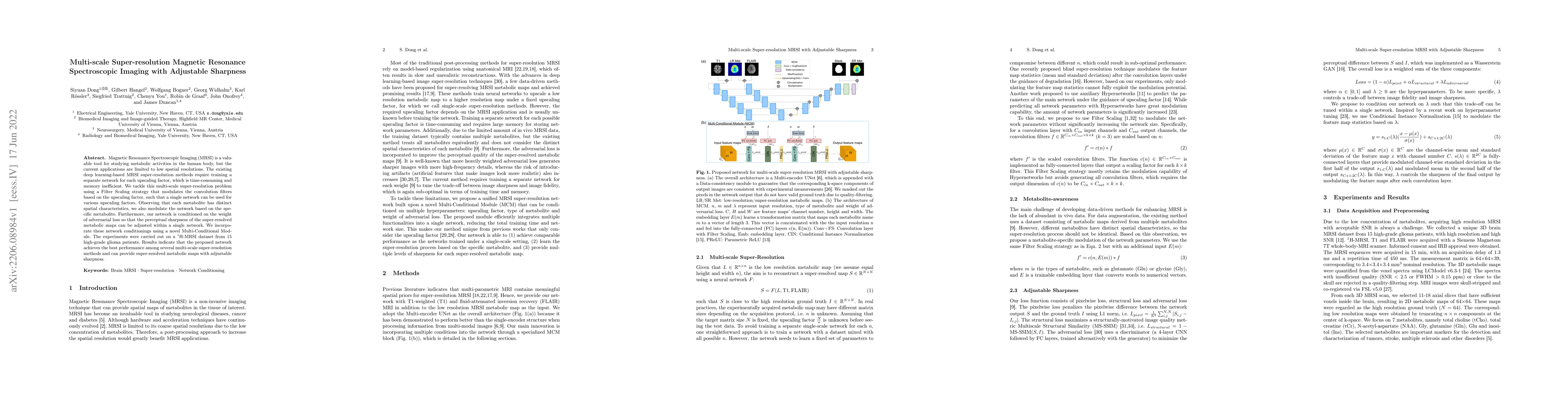 Thumbnail for Multi-scale Super-resolution Magnetic Resonance Spectroscopic Imaging
  with Adjustable Sharpness