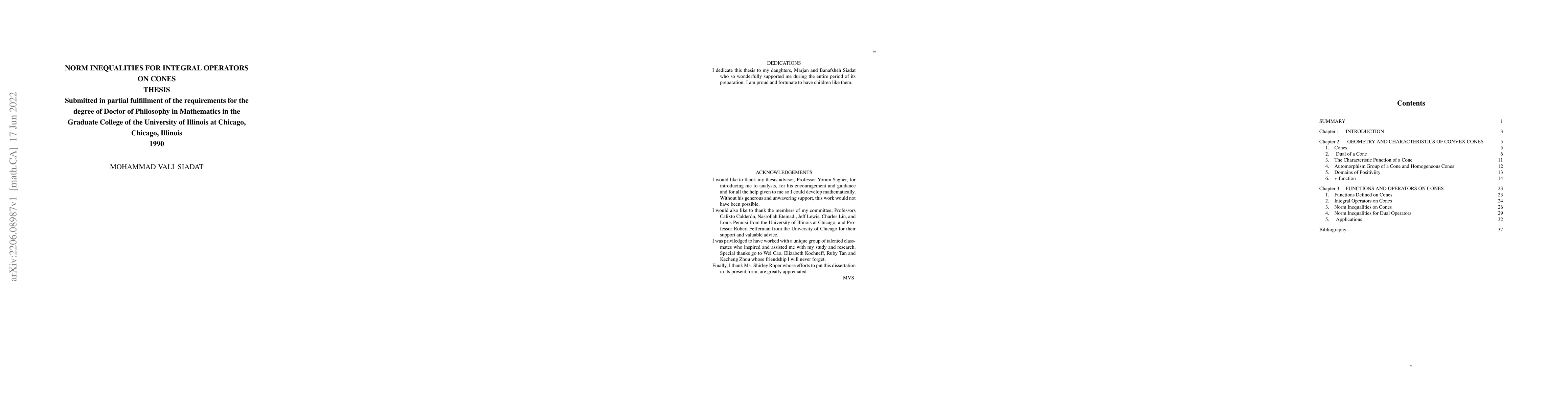 Thumbnail for Norm Inequalities for Integral Operators on Cones