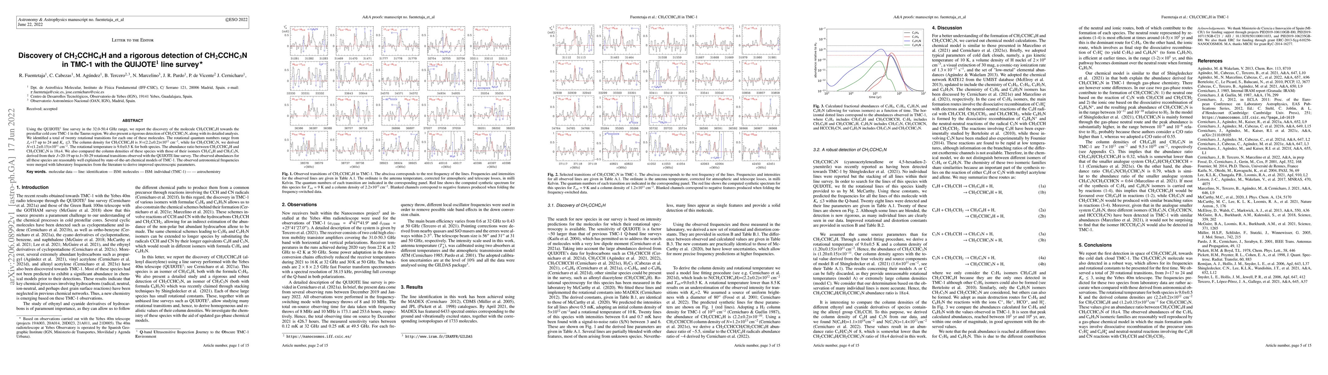 Thumbnail for Discovery of CH2CCHC4H and a rigorous detection of CH2CCHC3N in TMC-1
  with the QUIJOTE line survey
