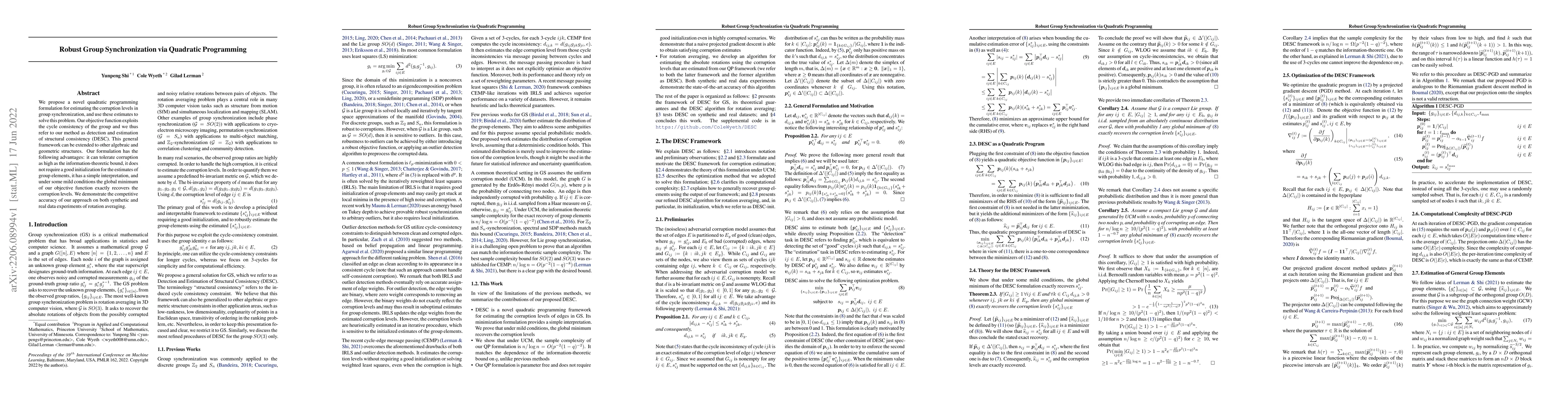 Thumbnail for Robust Group Synchronization via Quadratic Programming