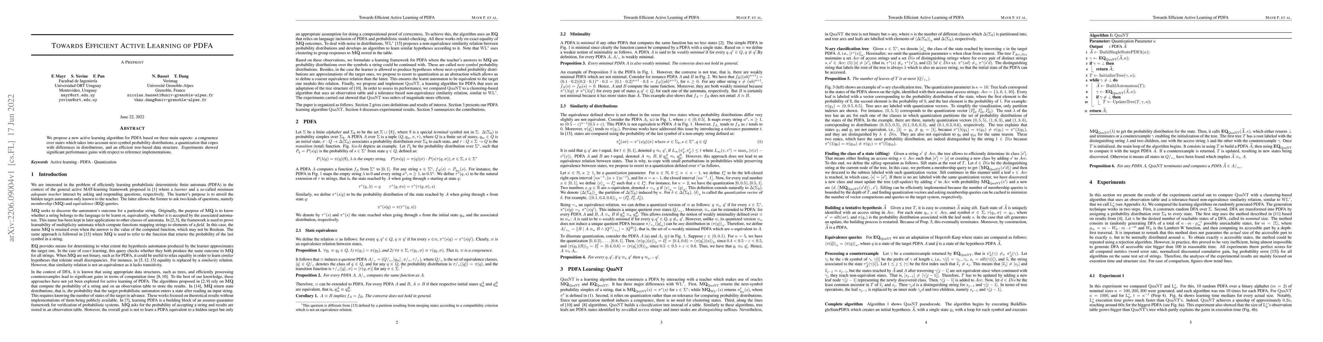 Thumbnail for Towards Efficient Active Learning of PDFA