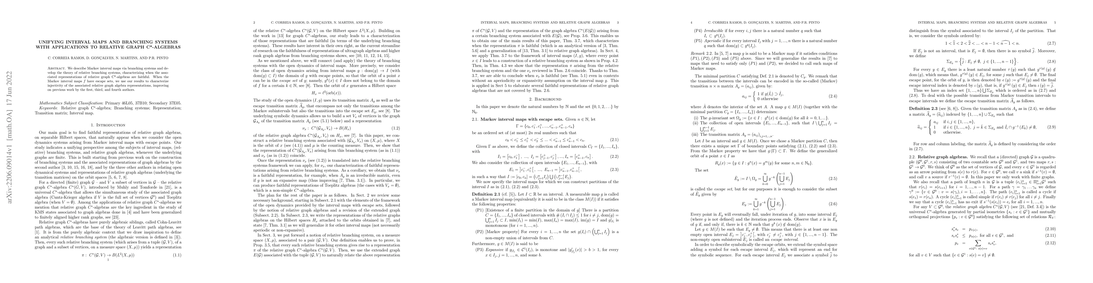Thumbnail for Unifying interval maps and branching systems with applications to
  relative graph C*-algebras