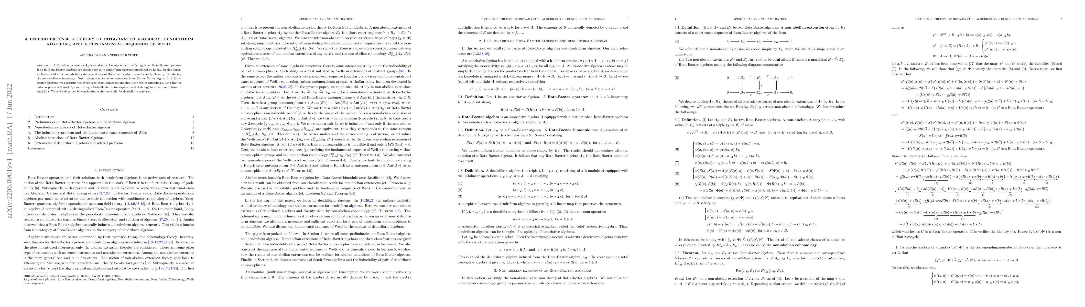 Thumbnail for A unified extension theory of Rota-Baxter algebras, dendriform algebras,
  and a fundamental sequence of Wells