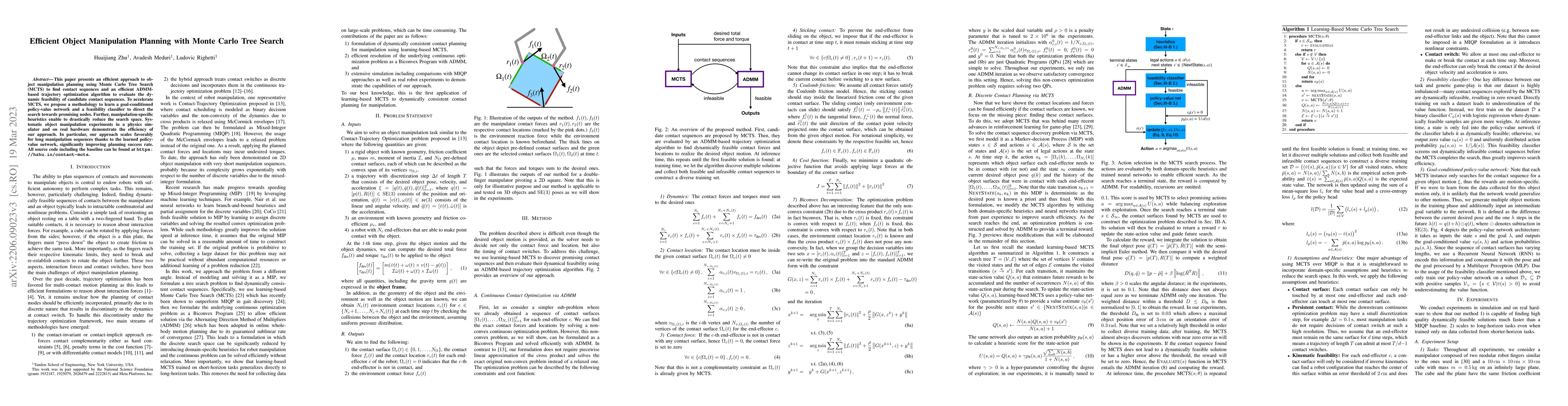 Thumbnail for Efficient Object Manipulation Planning with Monte Carlo Tree Search