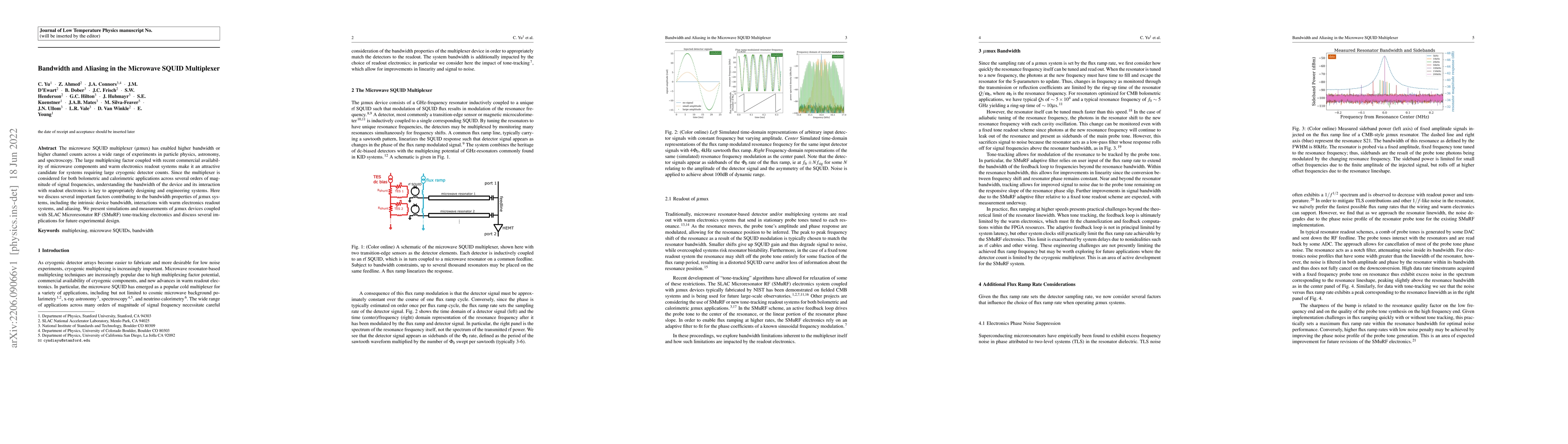 Thumbnail for Bandwidth and Aliasing in the Microwave SQUID Multiplexer