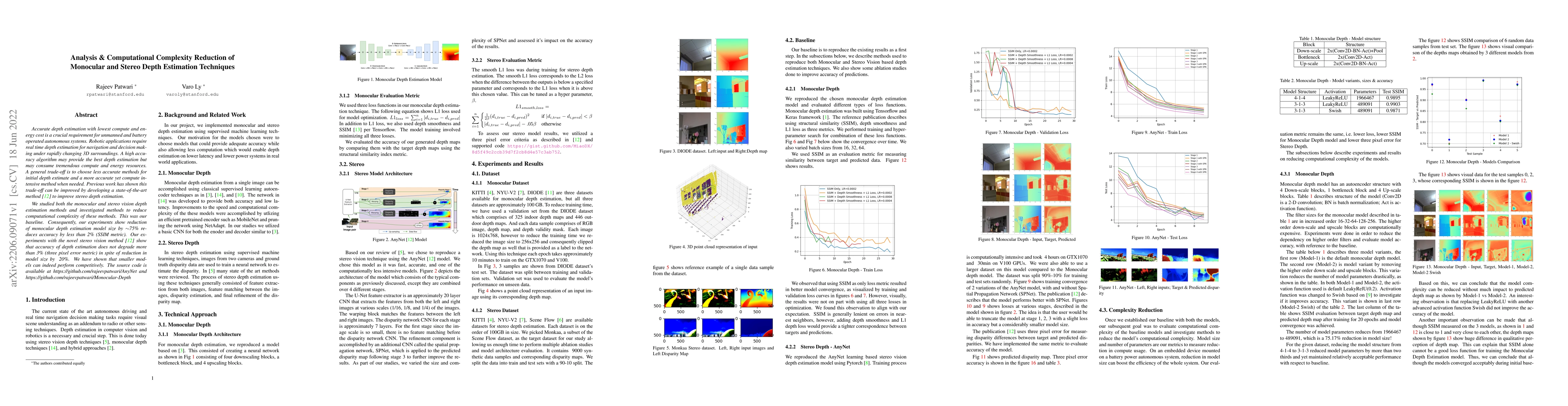 Thumbnail for Analysis & Computational Complexity Reduction of Monocular and Stereo
  Depth Estimation Techniques