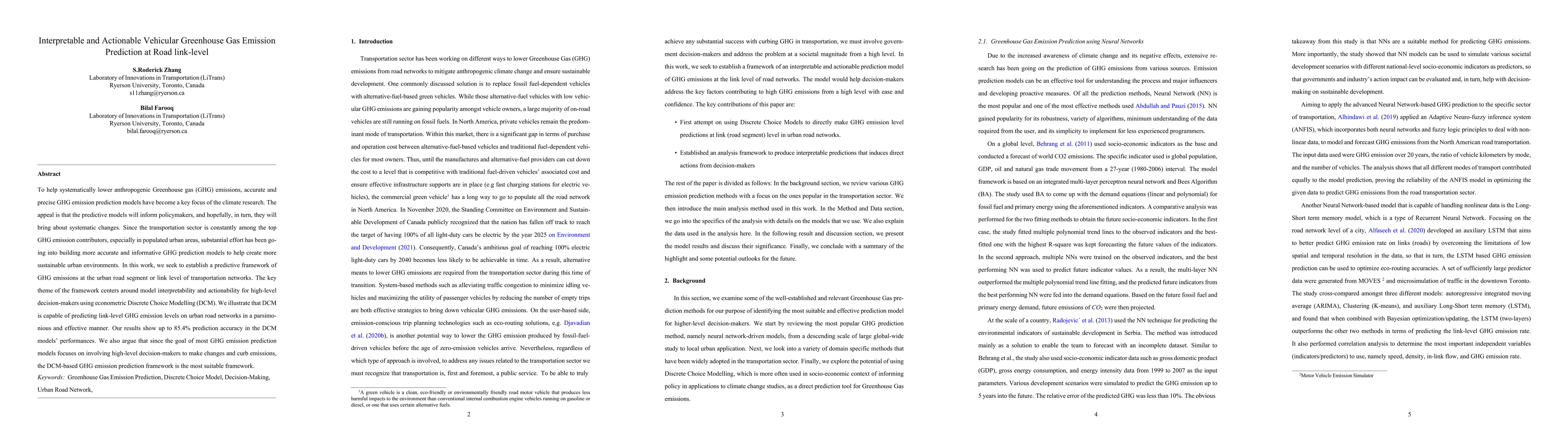 Thumbnail for Interpretable and Actionable Vehicular Greenhouse Gas Emission
  Prediction at Road link-level