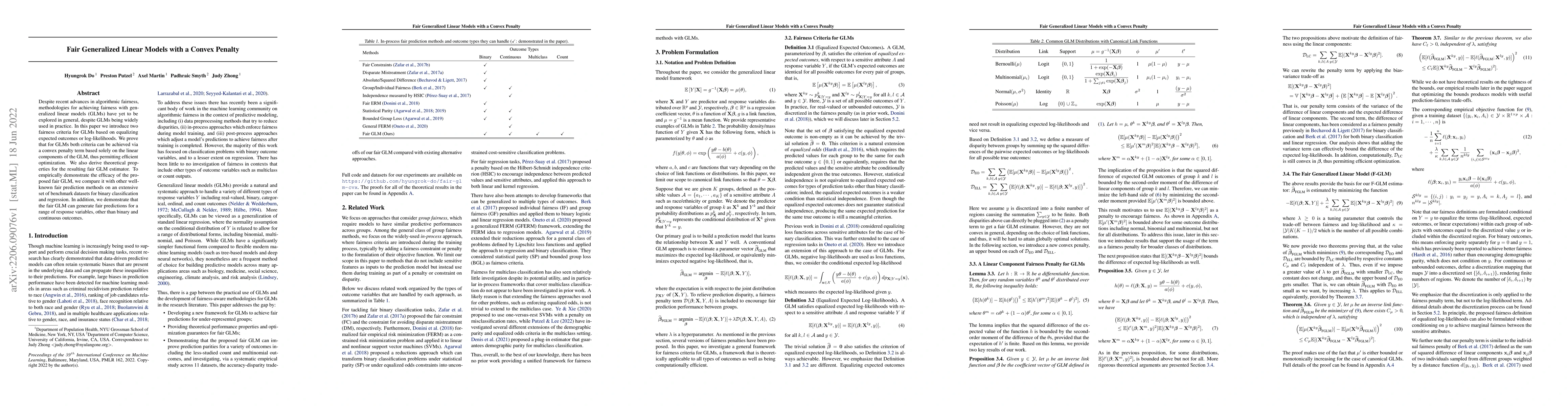 Thumbnail for Fair Generalized Linear Models with a Convex Penalty