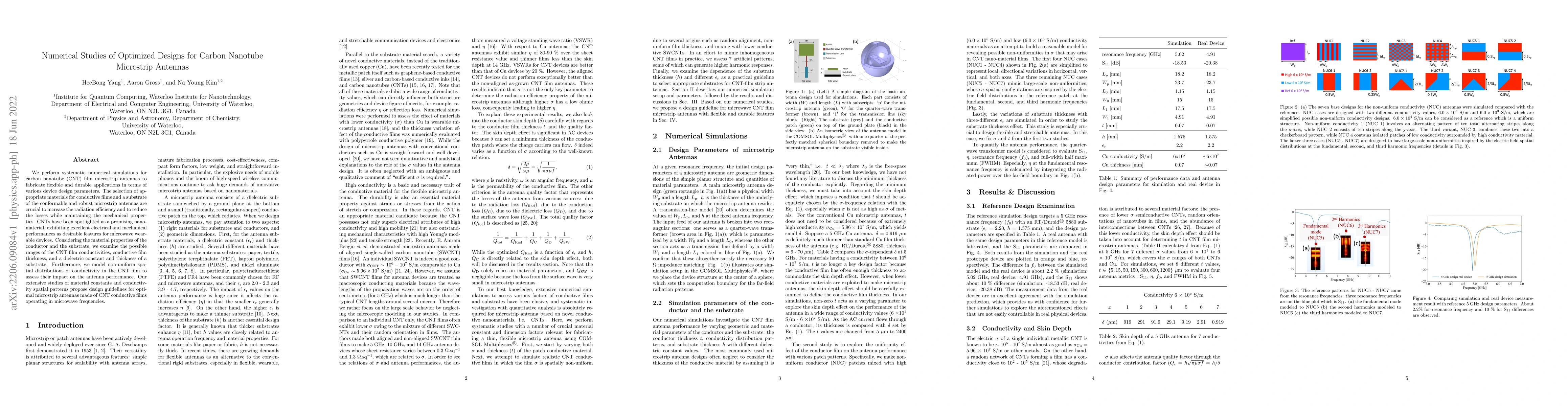 Thumbnail for Numerical Studies of Optimized Designs for Carbon Nanotube Microstrip
  Antennas