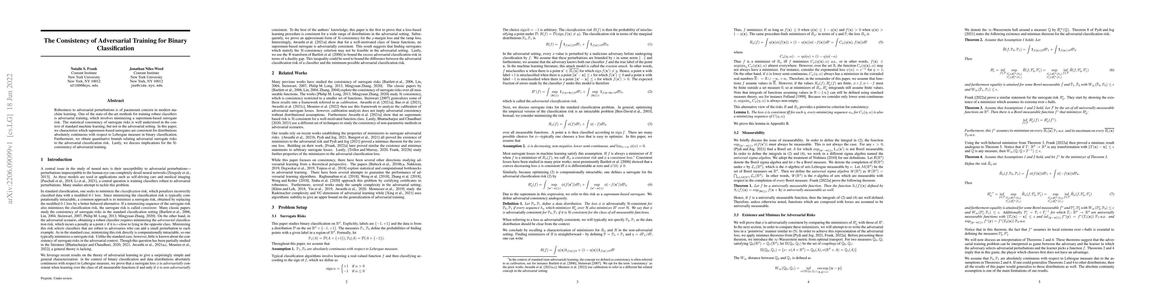 Thumbnail for The Consistency of Adversarial Training for Binary Classification