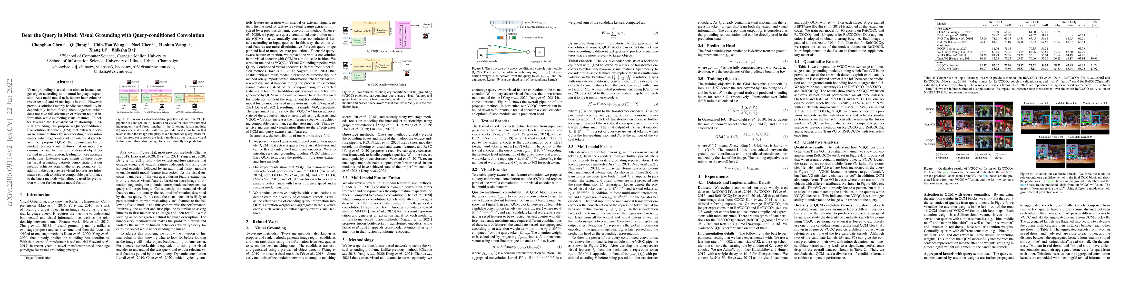 Thumbnail for Bear the Query in Mind: Visual Grounding with Query-conditioned
  Convolution