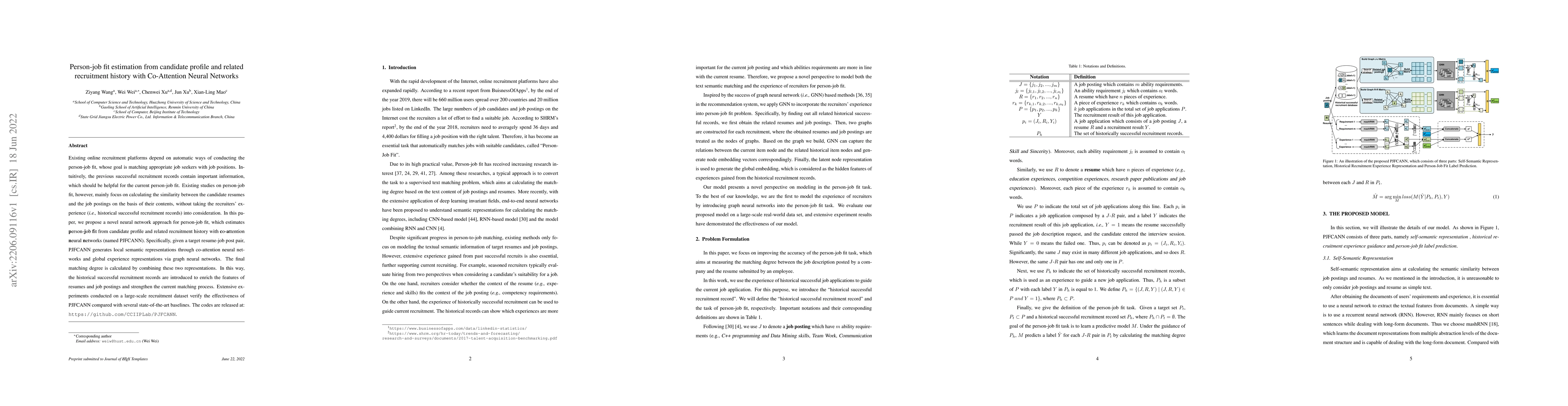 Thumbnail for Person-job fit estimation from candidate profile and related recruitment
  history with co-attention neural networks