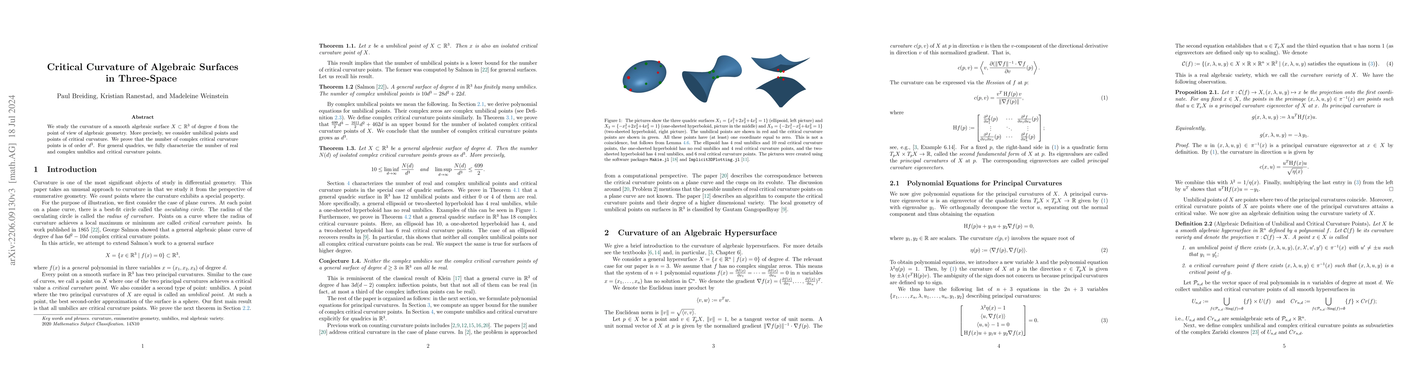 Thumbnail for Critical Curvature of Algebraic Surfaces in Three-Space