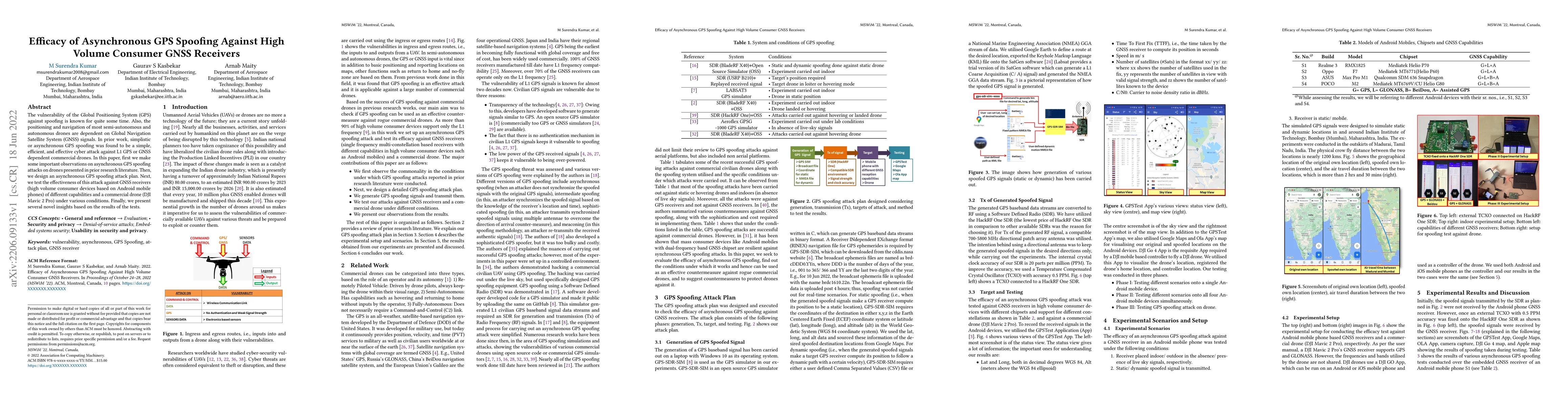 Thumbnail for Efficacy of Asynchronous GPS Spoofing Against High Volume Consumer GNSS
  Receivers