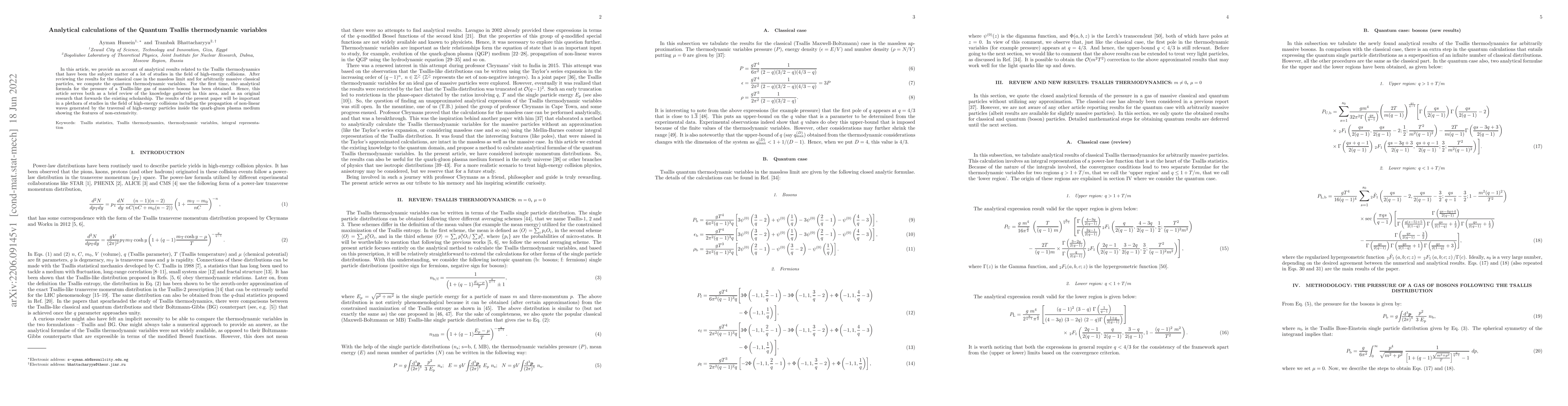 Thumbnail for Analytical calculations of the Quantum Tsallis thermodynamic variables