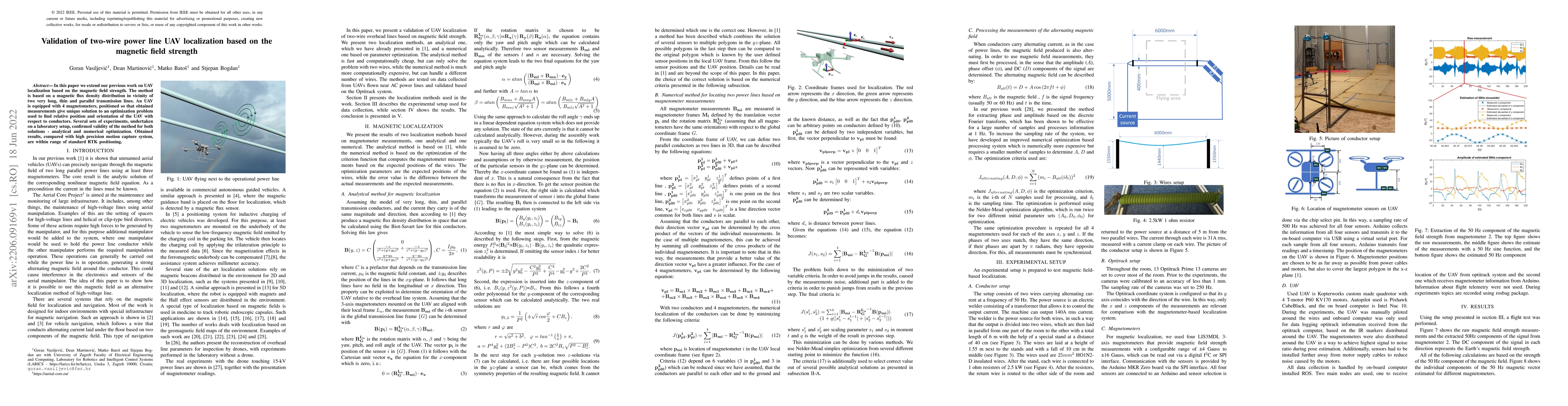 Thumbnail for Validation of two-wire power line UAV localization based on the magnetic
  field strength