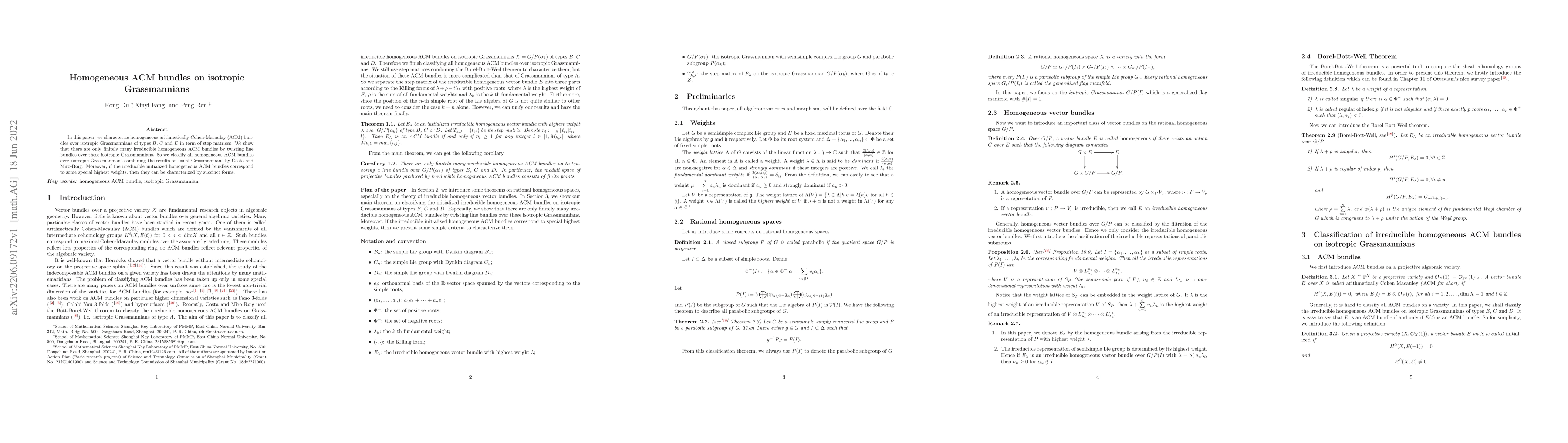 Thumbnail for Homogeneous ACM bundles on isotropic Grassmannians