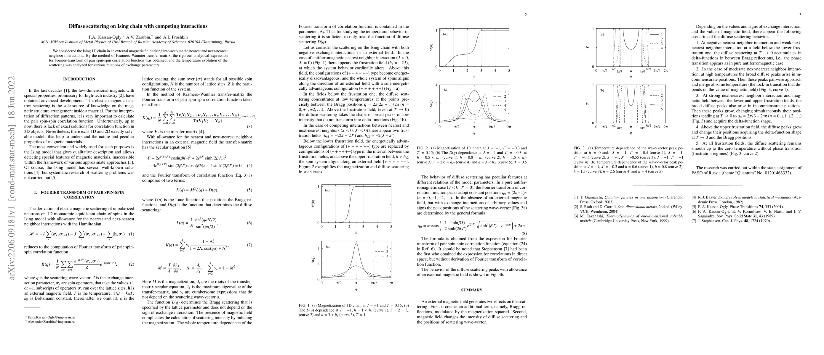 Thumbnail for Diffuse scattering on Ising chain with competing interactions