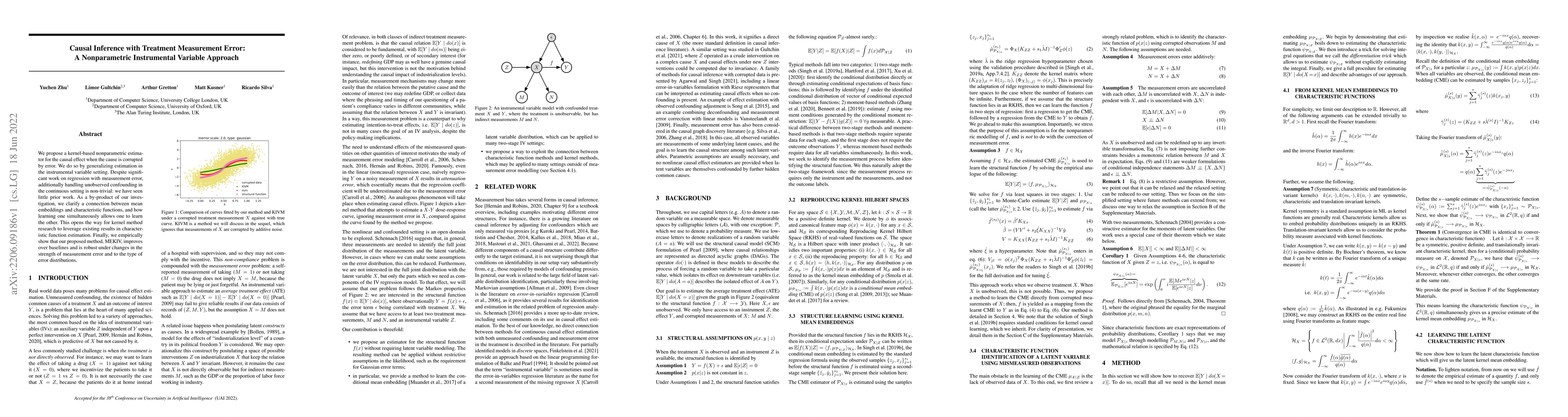 Thumbnail for Causal Inference with Treatment Measurement Error: A Nonparametric
  Instrumental Variable Approach