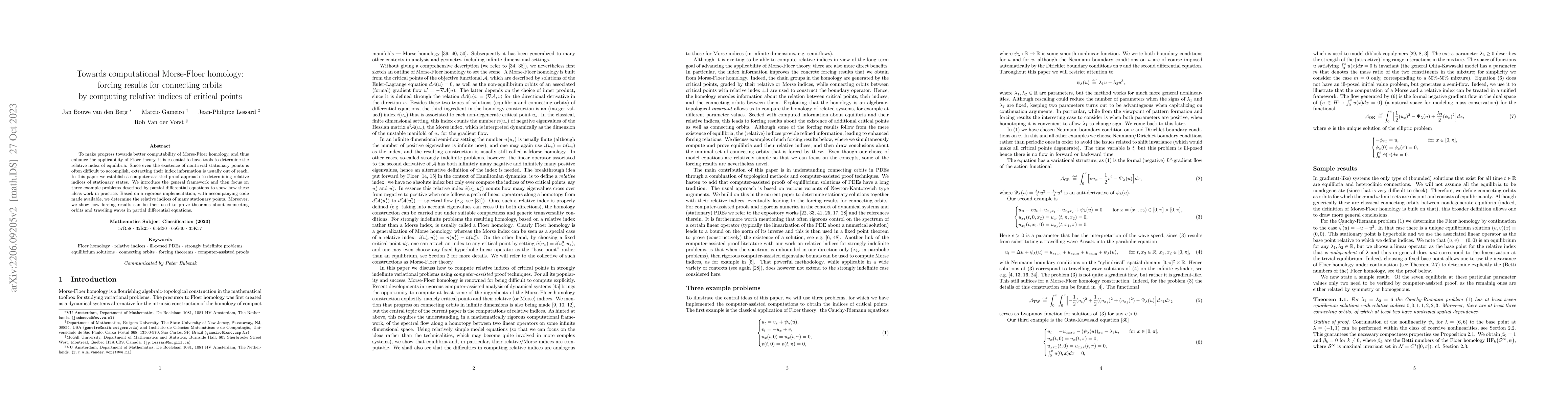 Thumbnail for Towards computational Morse-Floer homology: forcing results for
  connecting orbits by computing relative indices of critical points