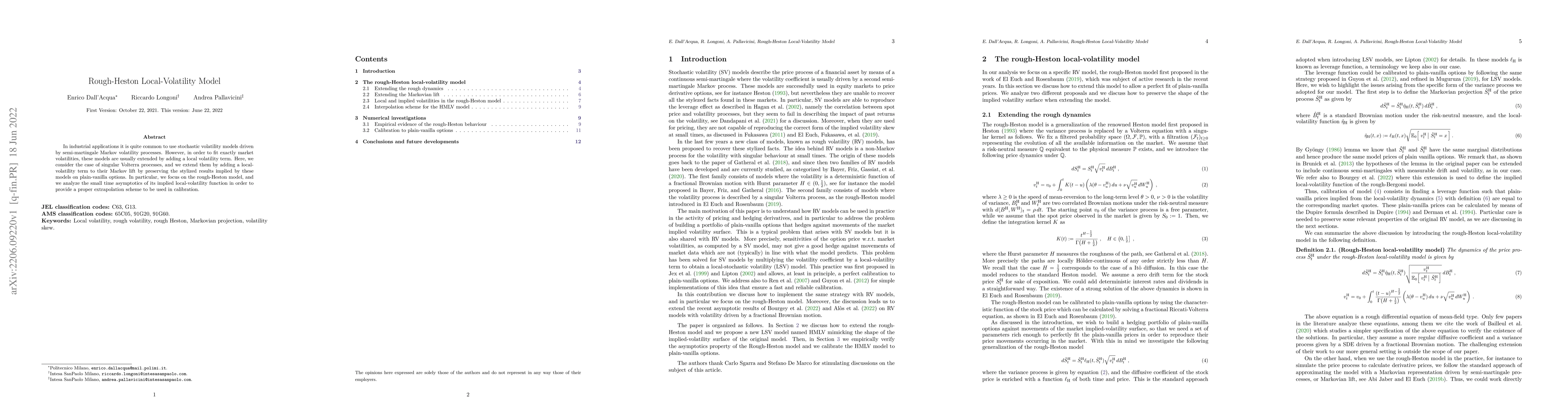Thumbnail for Rough-Heston Local-Volatility Model