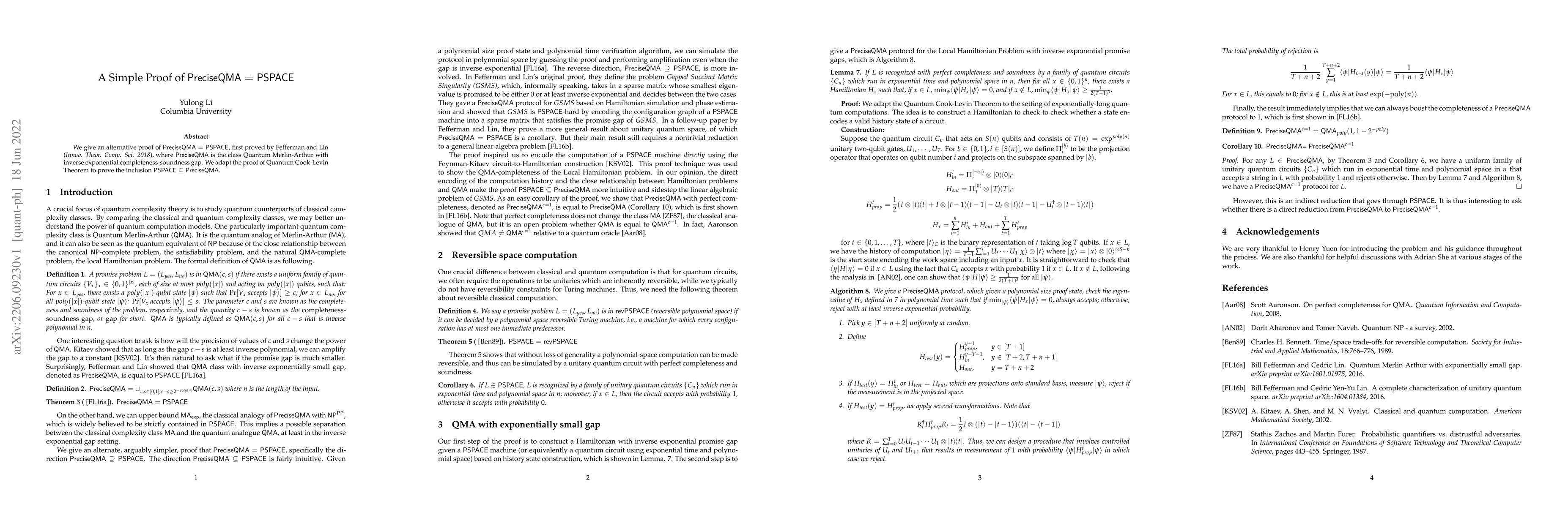 Thumbnail for A Simple Proof of PreciseQMA = PSPACE