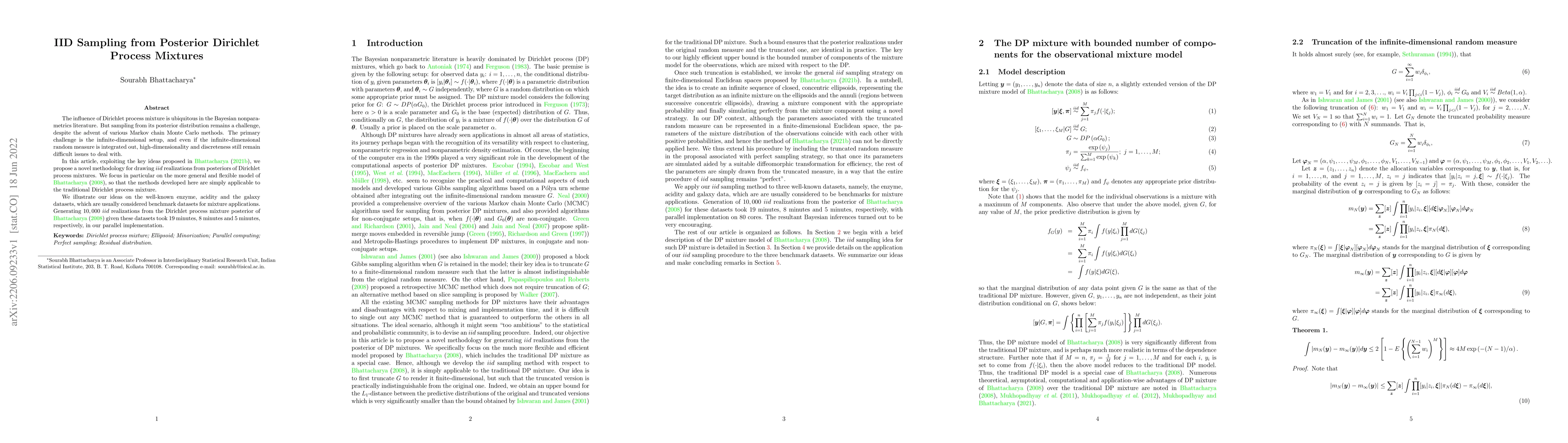Thumbnail for IID Sampling from Posterior Dirichlet Process Mixtures
