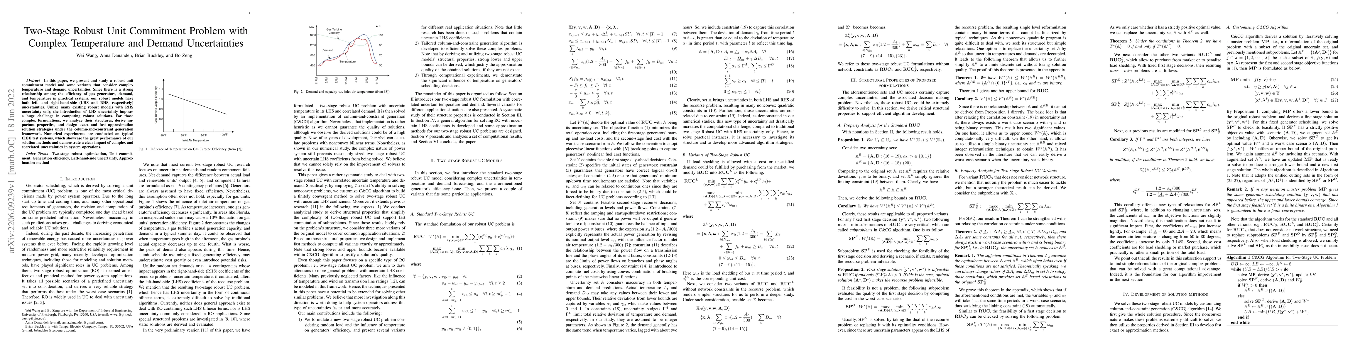 Thumbnail for Two-Stage Robust Unit Commitment Problem with Complex Temperature and
  Demand Uncertainties