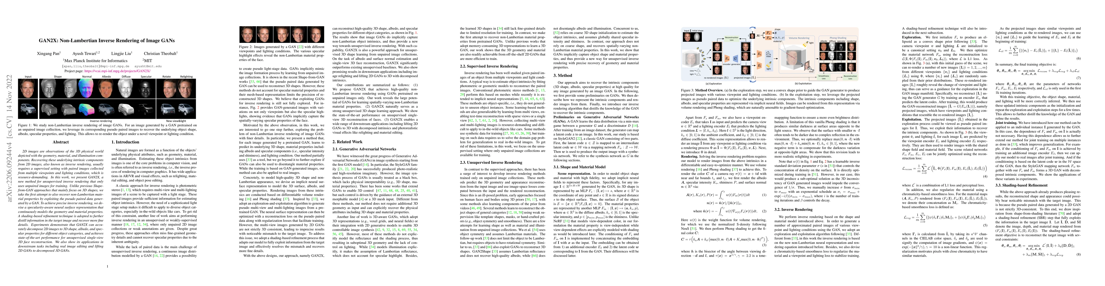 Thumbnail for GAN2X: Non-Lambertian Inverse Rendering of Image GANs