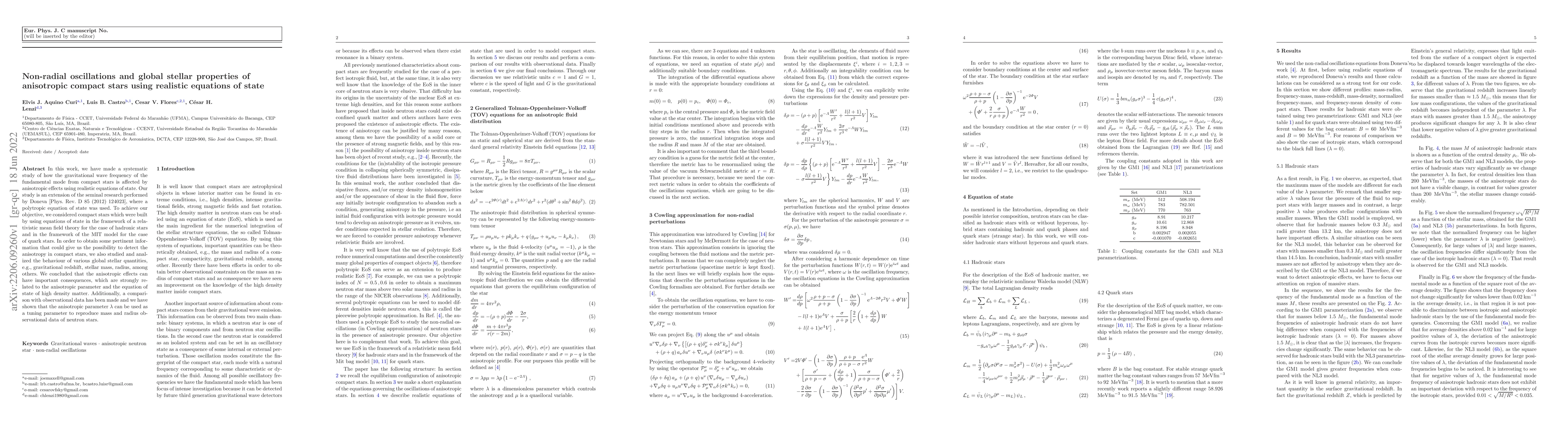 Thumbnail for Non-radial oscillations and global stellar properties of anisotropic
  compact stars using realistic equations of state