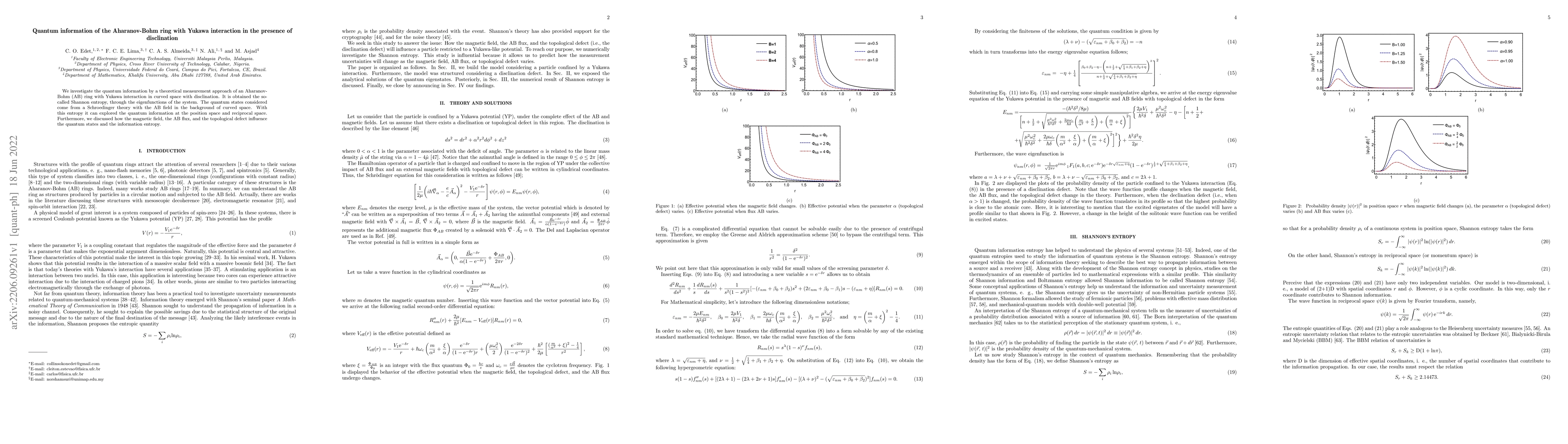Thumbnail for Quantum information of the Aharanov-Bohm ring with Yukawa interaction in
  the presence of disclination