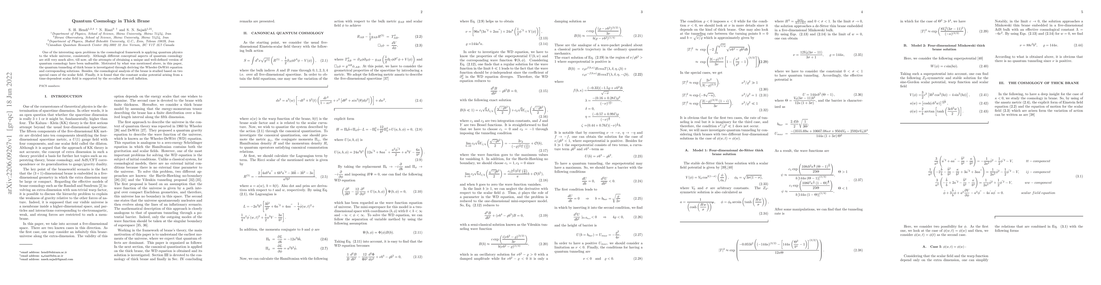 Thumbnail for Quantum Cosmology in Thick Brane