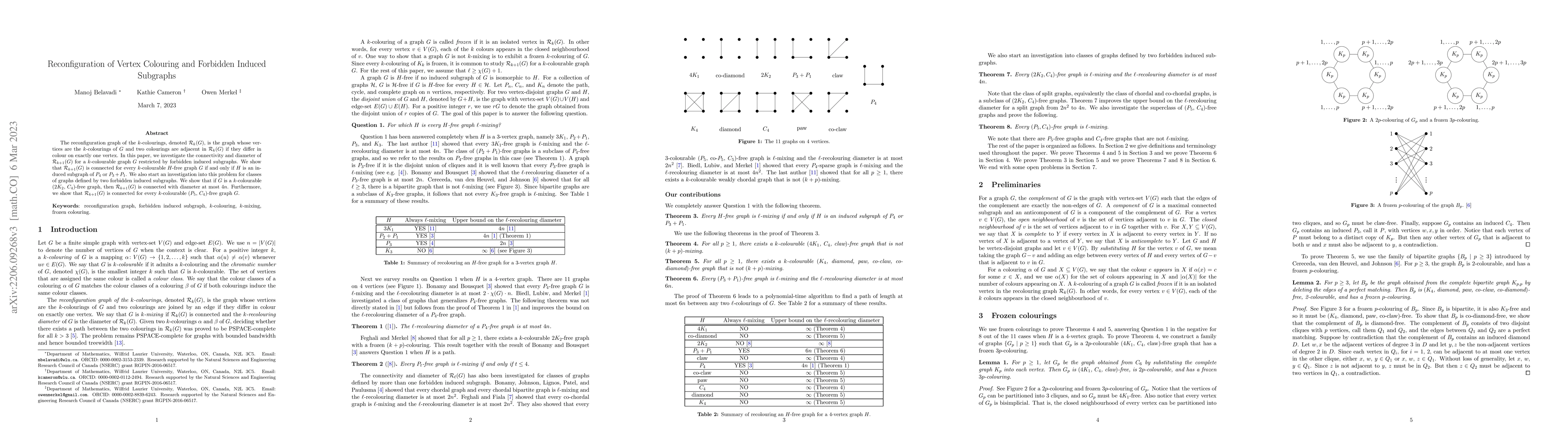 Thumbnail for Reconfiguration of vertex colouring and forbidden induced subgraphs