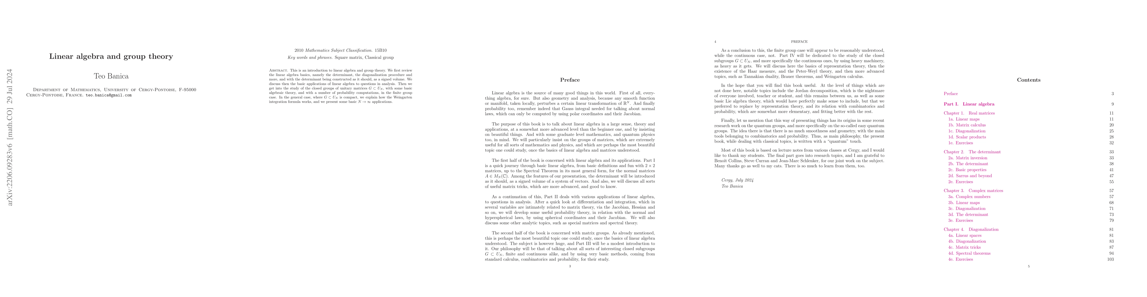 Thumbnail for Linear algebra and group theory