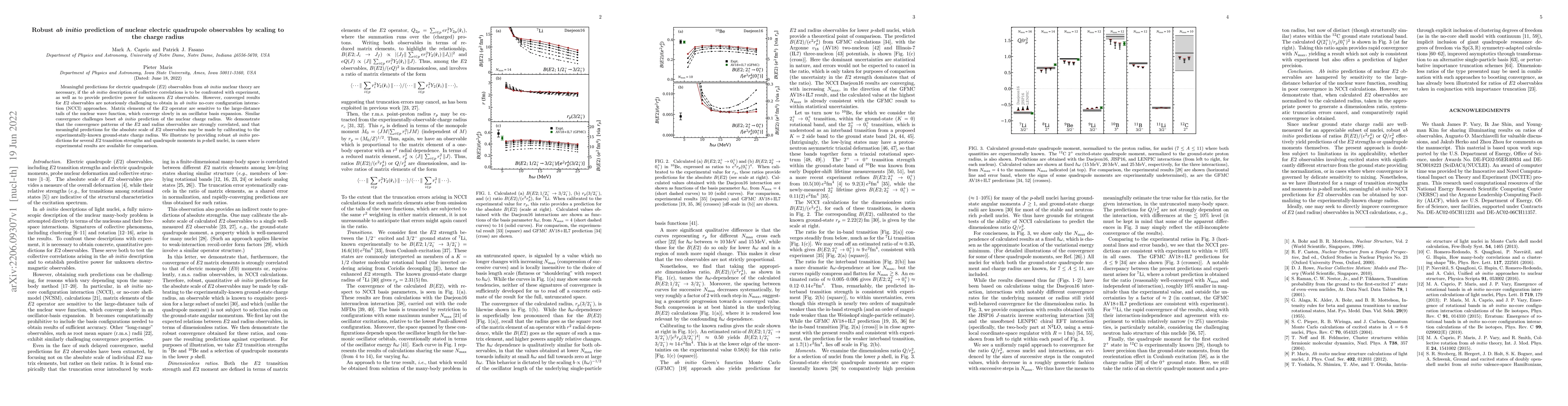 Thumbnail for Robust ab initio prediction of nuclear electric quadrupole observables
  by scaling to the charge radius