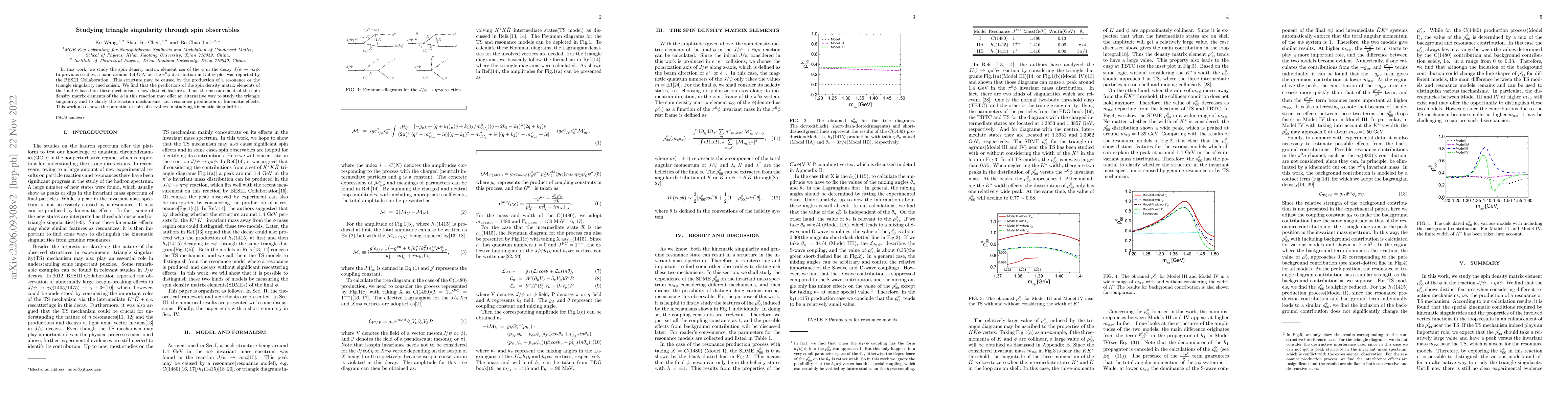 Thumbnail for Studying triangle singularity through spin observables
