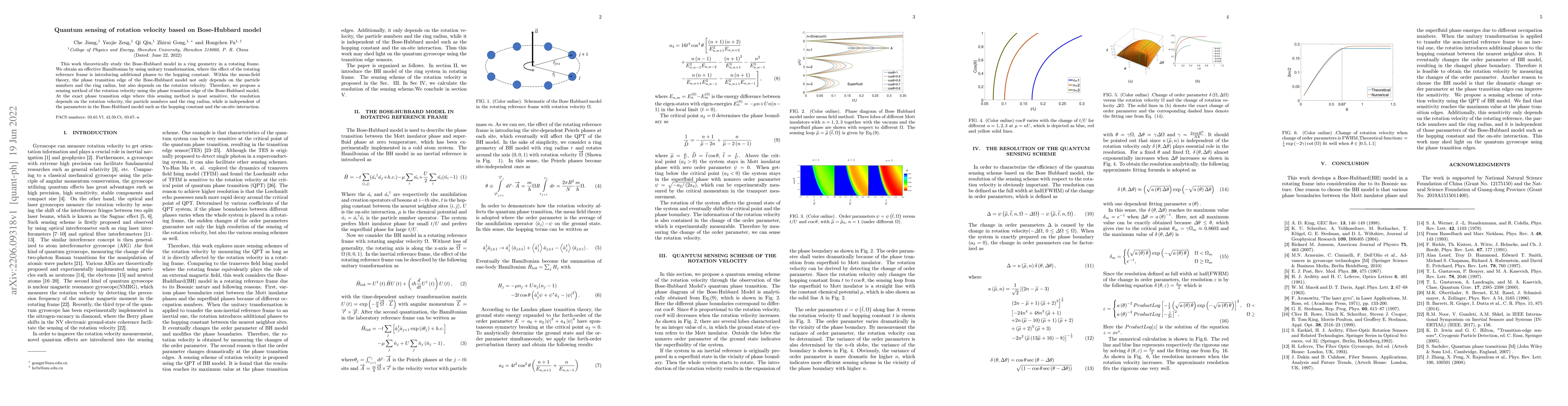 Thumbnail for Quantum sensing of rotation velocity based on Bose-Hubbard model